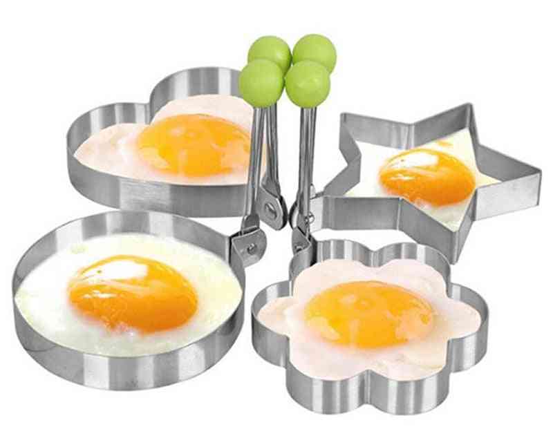 Oțel inoxidabil - formator de clătite cu ou prăjit în 5 stiluri, instrument de gătit pentru ouă pentru mucegai pentru omletă