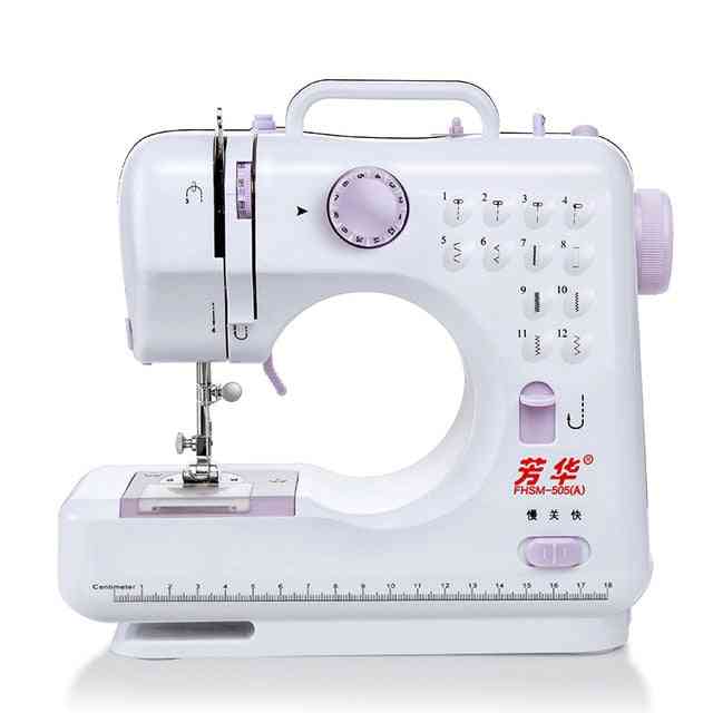 Manual fhsm505 máquina de costura de tricô doméstico elétrico com pedal elétrico CC mini portátil - fhsm 505a