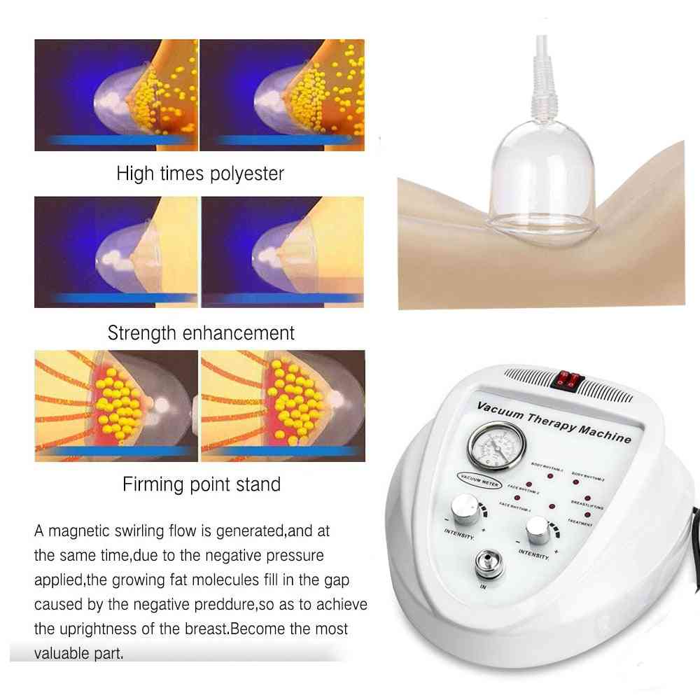 Macchina per massaggio per terapia del vuoto con pompa per l'ingrandimento del seno: sollevamento del seno, massaggiatore potenziatore, modellatura del corpo della coppa - spina americana