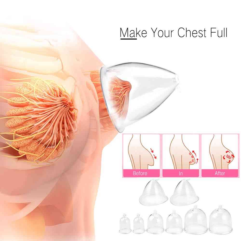 Brystforstørrelsespumpe vakuumterapi massagemaskine - løft af bryst, forstærker massager, kop kropsformning - us plug