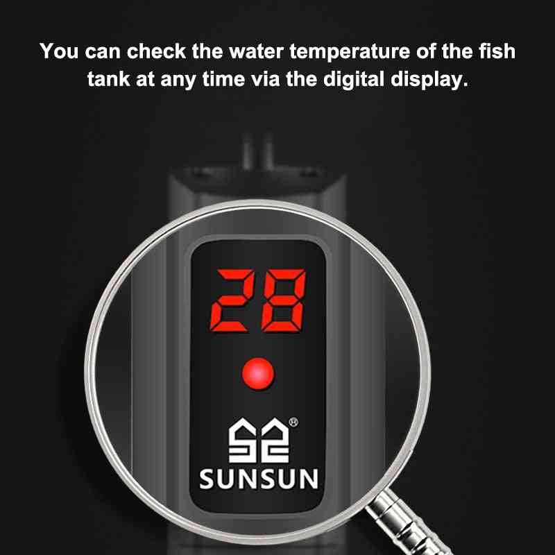 LCD-prikazovalnik, digitalno nastavljiv rezervoar za ribe in palica za ogrevanje vode