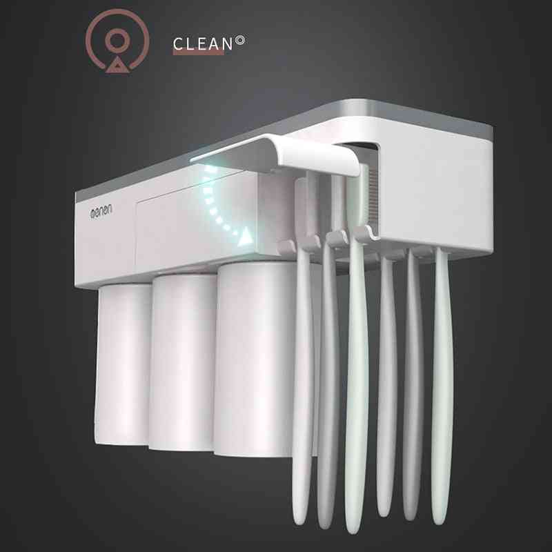 Magnetisk adsorpsjon tannbørsteholder - veggmontering baderomsutstyr - grå 2 kopper