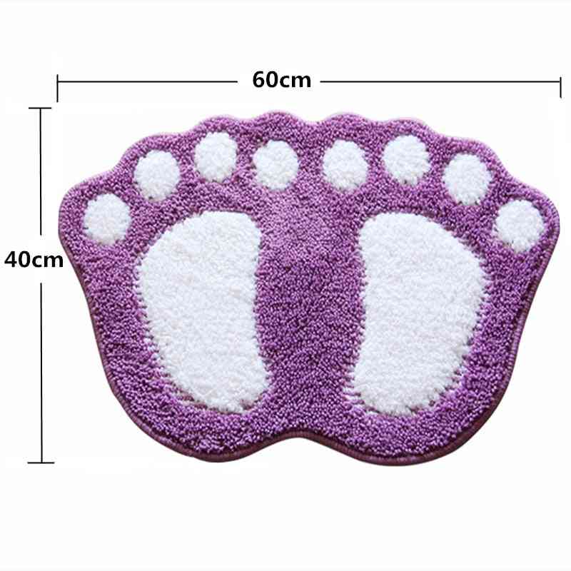 Fodtryk bademåtter, skridsikker - badeværelse tæppe - pink / ca. 40x60cm
