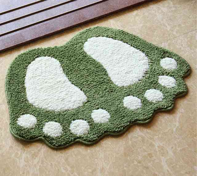 Tapis de bain à empreinte de pied, antidérapant - tapis de salle de bain - rose / environ 40x60cm