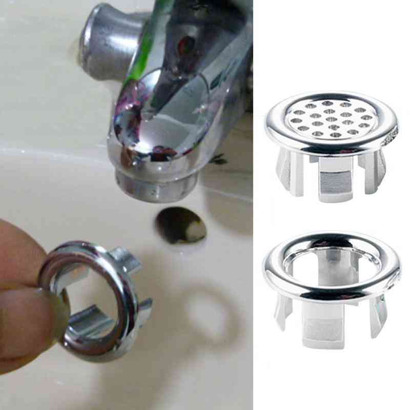 Sink Round Ring Overflow Spare Cover Tidy Chrome Trim Bathroom Ceramic Basin Overflow Ring Bathroom Replace Accessories