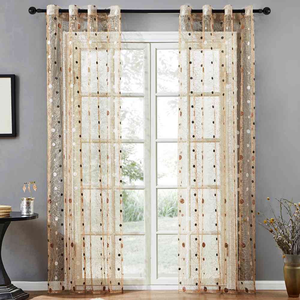 Window Treatment Modern Bird Nest Tulle Sheer Curtains For Livingroom