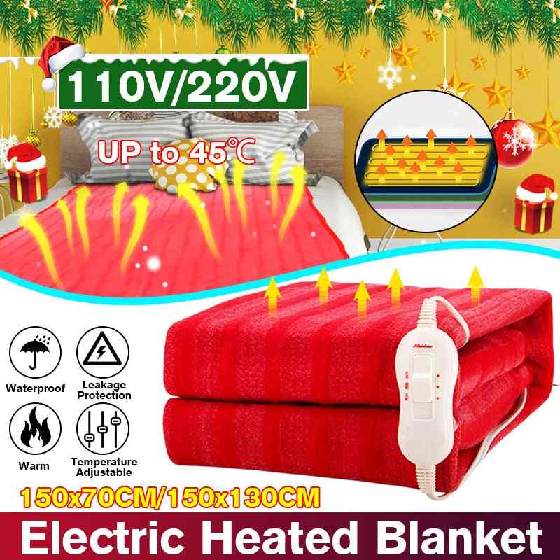 Winter elektrische deken warmer heater, single body warmer deken thermostaat elektrische verwarming pad - rood / 110v
