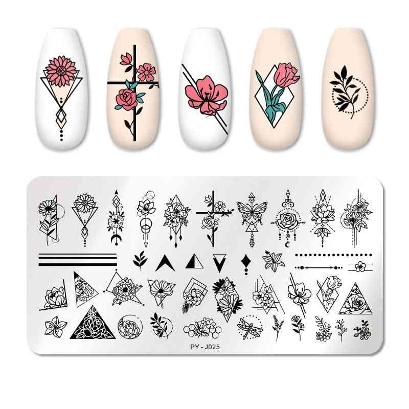 Natural Plants Flower Nail Art Design - Stamping Plates