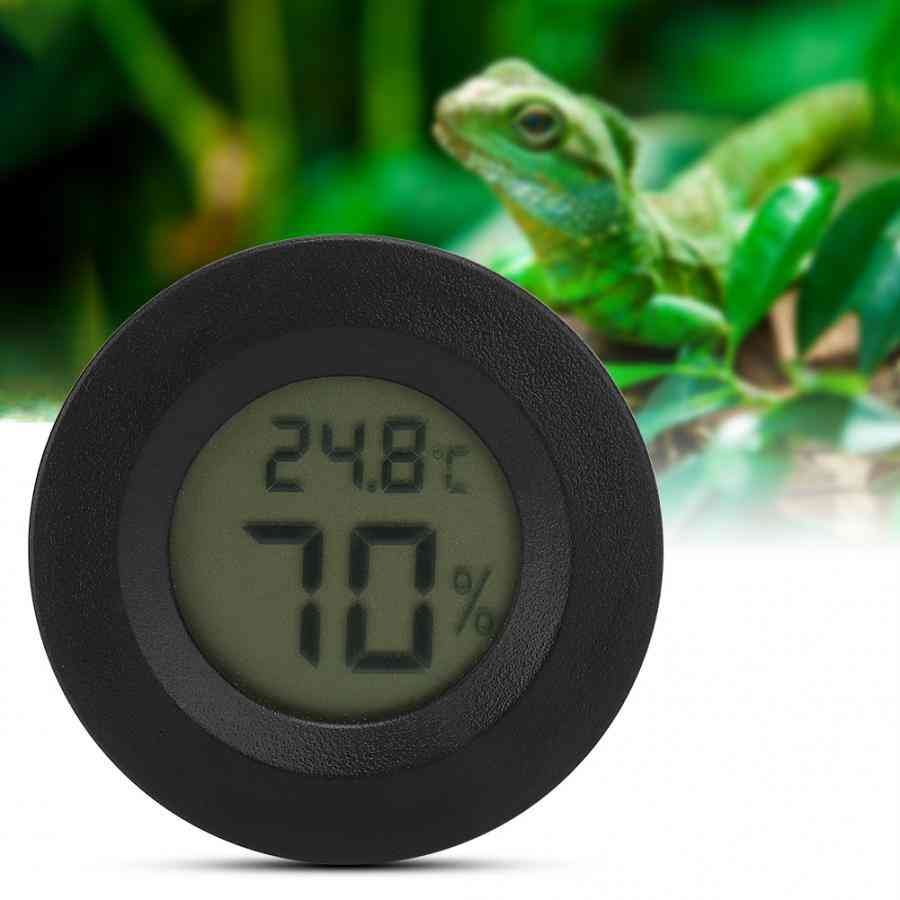 Eingebettetes rundes digitales Reptilien-Thermometer, Hygrometer für Haustier, Tier