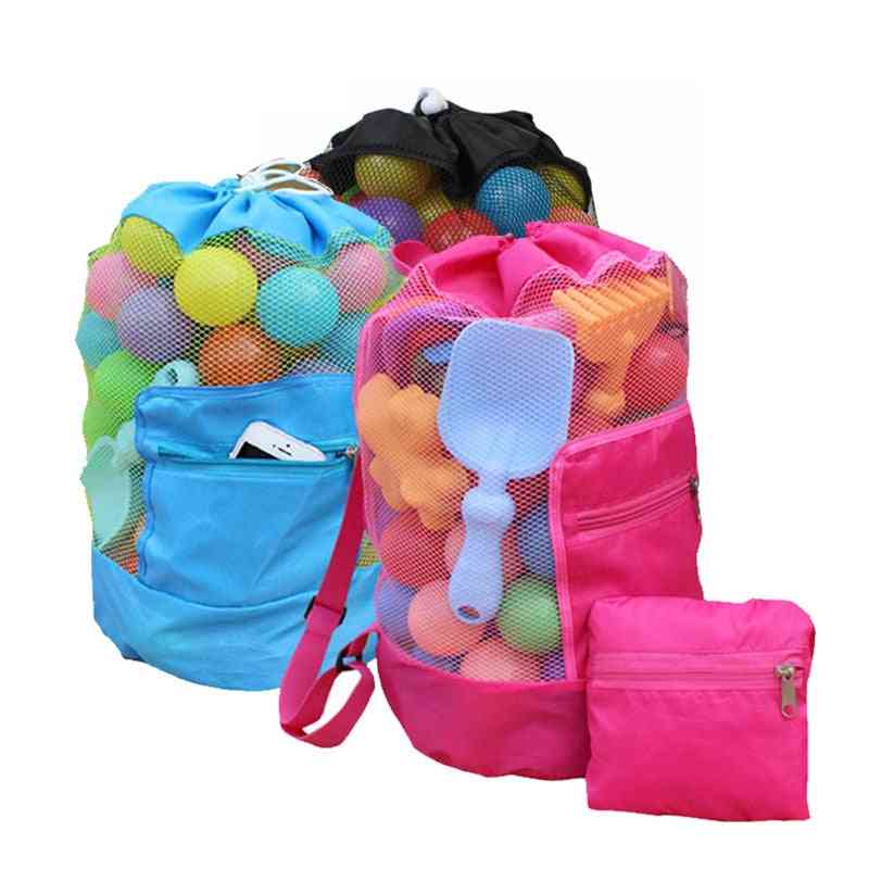 Portable Sea Storage Mesh Bags Beach Sand- Net Bag Water Fun Sports Bathroom Clothes Towels Backpacks / Kids