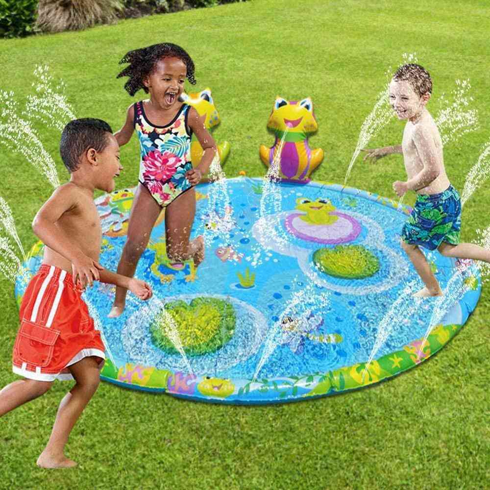 Tappetino da gioco gonfiabile con spruzzo d'acqua 3d rana - giochi da giardino all'aperto irrigatore da giardino per bambini piscina estiva per bambini giocattoli - rana 3d