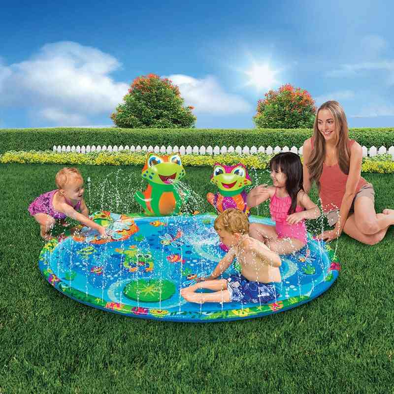 3D grenouille gonflable eau pulvérisation tapis de jeu - jeux de pelouse en plein air pad cour arroseur enfants famille été piscine jouets - grenouille 3D