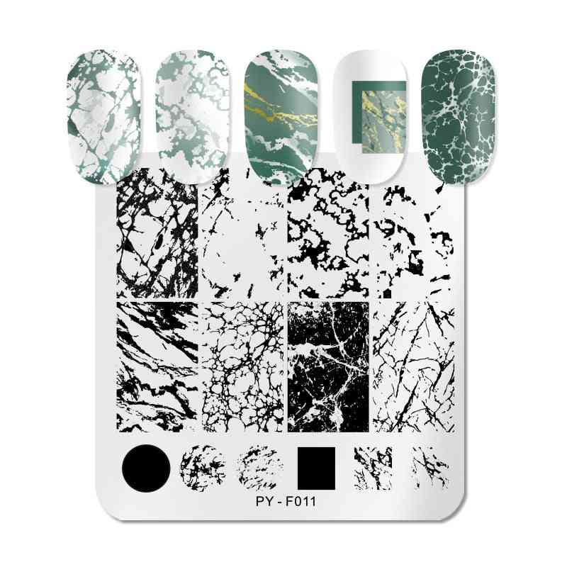 Marble, Flower, Leaves And Geometric Design-nail Stamping Plates/stencil