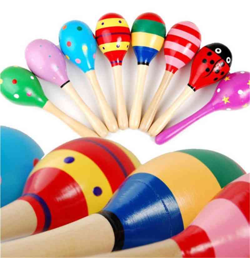 Wooden Newest Colorful Maracas Baby / Child Musical Instrument Rattle Shaker Party Toy