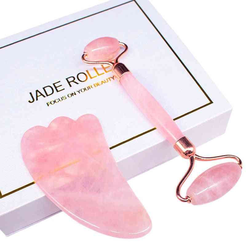 Jade Stone Face Massage Roller And Scraper Tool-slimming And Wrinkle Removal