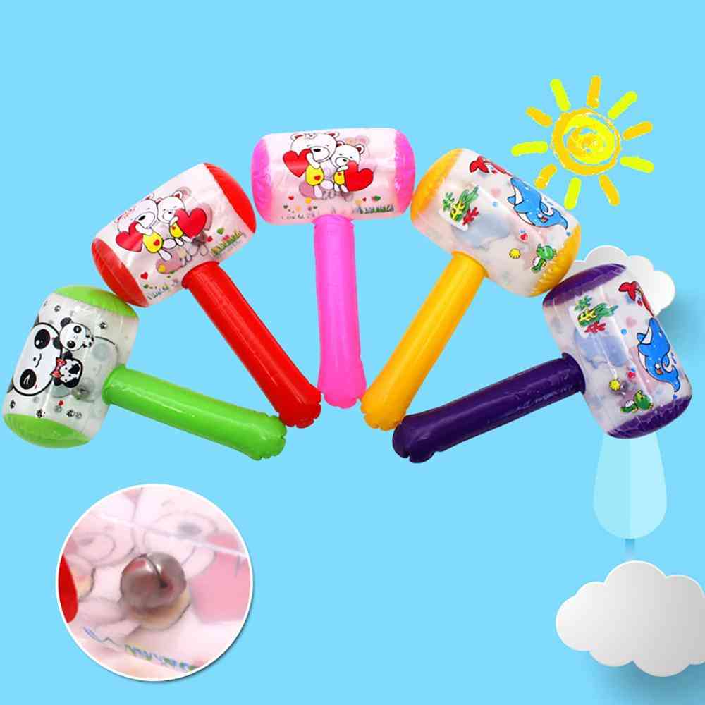 1pc Cute Cartoon Inflatable Air Hammer With Bell Kids Blow Up Noise Maker (random Style)