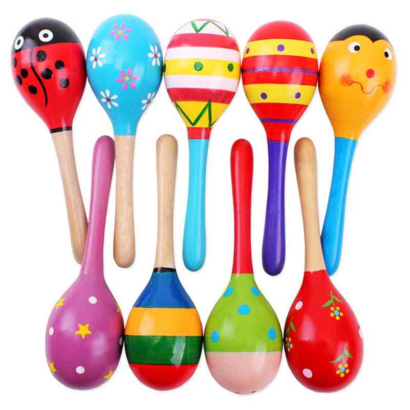 Colorful Wooden, Musical Instruments Baby Toy- Montessori Rattle Shaker For Babies  Brinquedos