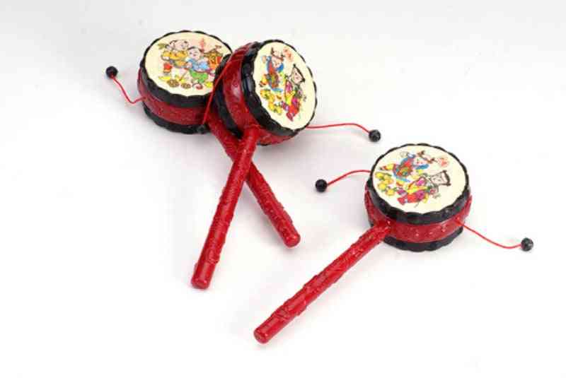 1pcs juegos de tambores sonajeros bebé tambor martillo sonajero niños / niños juguetes de voz para divertirse tranditonal de china -