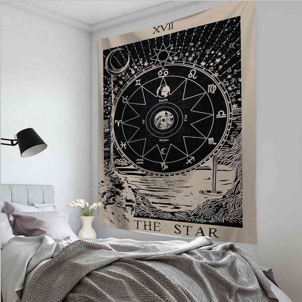 Tarot Card Tapestry Wall Hanging Astrology Divination Bedspread Beach Mat