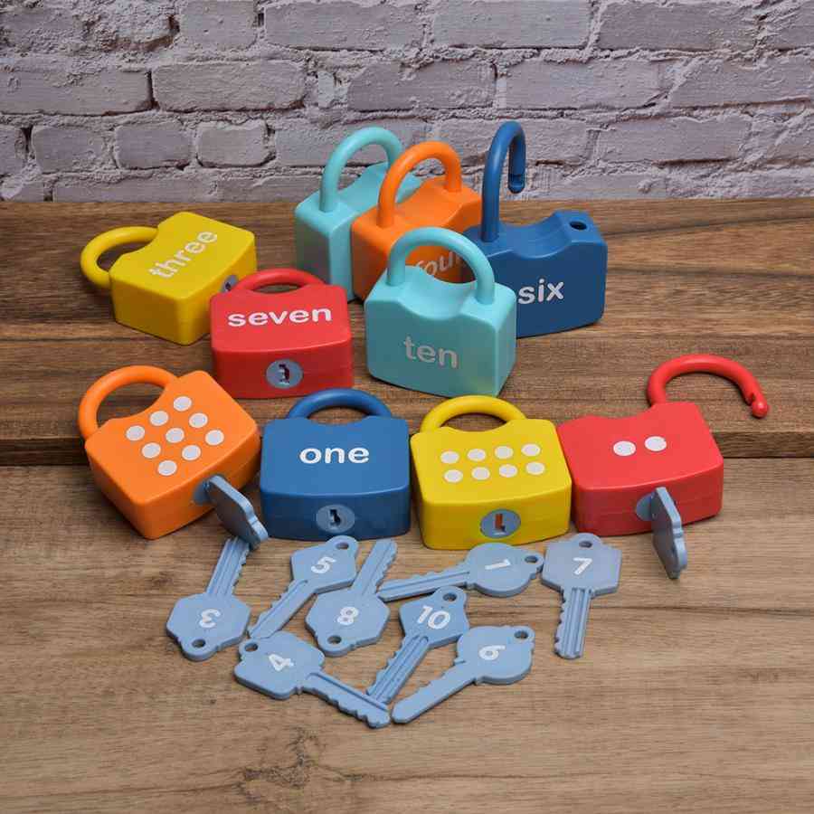 Plastic Montessori Locks Set Cognitive Numbers Locking Preschool, Learning Early Educational Fors / Kids