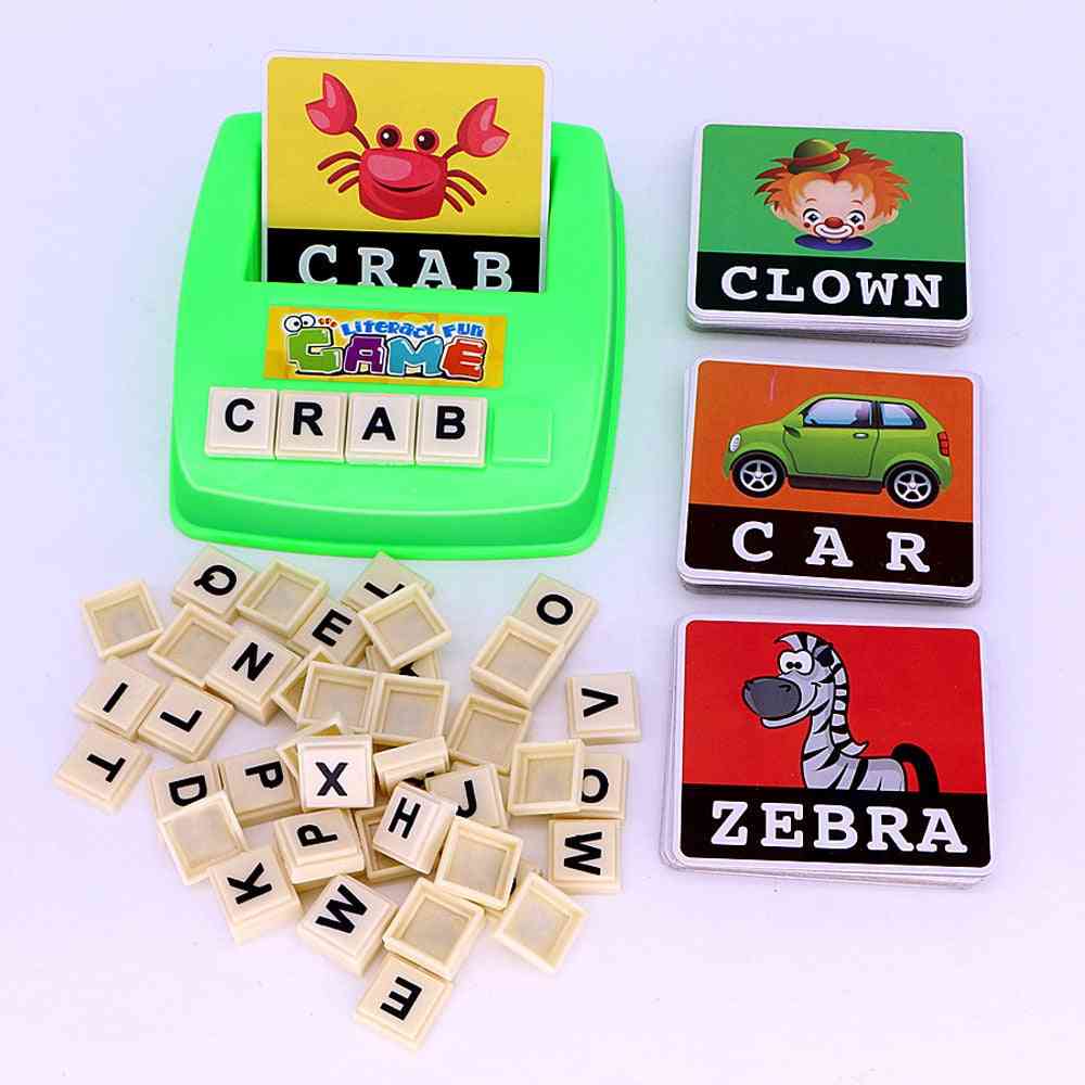 Gioco di lettere dell'alfabeto di ortografia inglese, carte puzzle di parole inglesi divertente giocattolo educativo per l'apprendimento precoce per bambini -