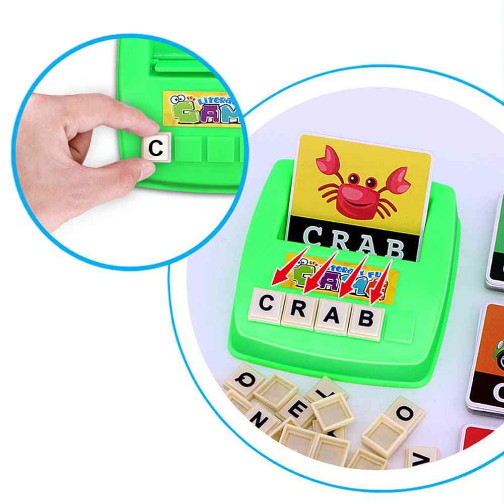 Gioco di lettere dell'alfabeto di ortografia inglese, carte puzzle di parole inglesi divertente giocattolo educativo per l'apprendimento precoce per bambini -