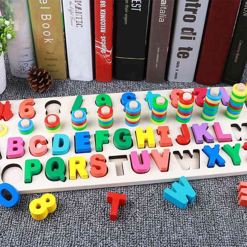 Barn digitala bokstäver färg kognition pussel baby-tidiga lärande byggstenar montessori leksaker - som bild-175