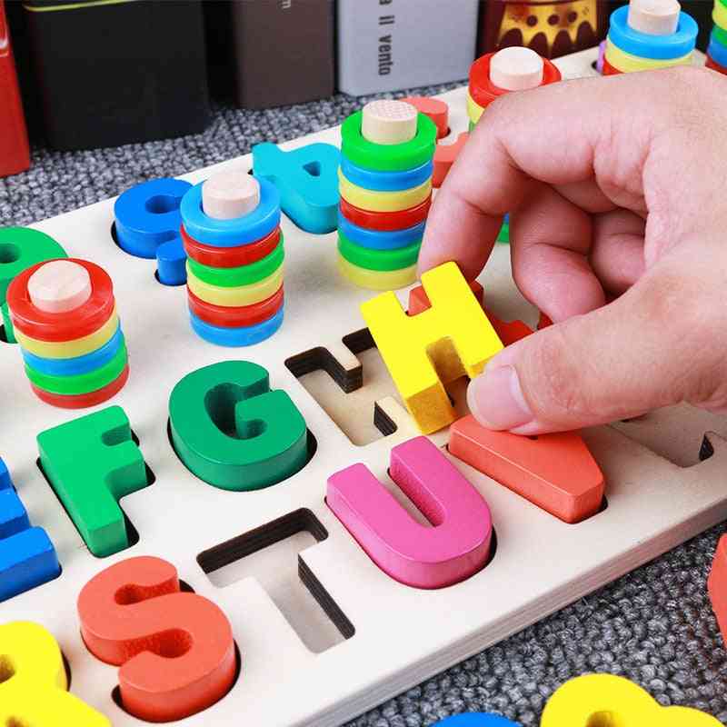 Børn digital bogstav farve kognition puslespil baby-tidlig læring byggesten Montessori legetøj - som billede-175
