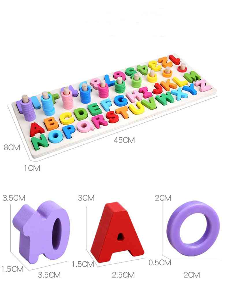 Kids Digital Letter Color Cognition Puzzle Baby-early Learning Building Blocks Montessori Toys
