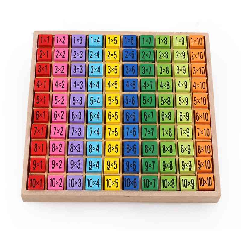 Montessori pedagogiske treleker for barn - 99 multiplikasjonstabell matematikk aritmetiske læremidler for barn -