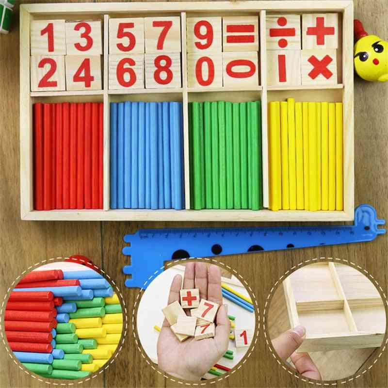 Digital Stick Teaching Aid Mathematics Enlightenment - Wooden Educational Toy For