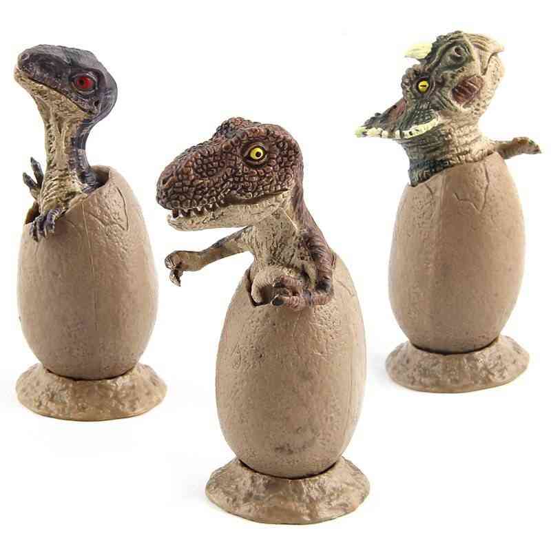 3 pezzi / set modello di dinosauro fatto a mano modello mezzo uovo di dinosauro covato con piedistallo divertente romanzo giocattoli regali per ragazzi / ragazze - come foto-200006153