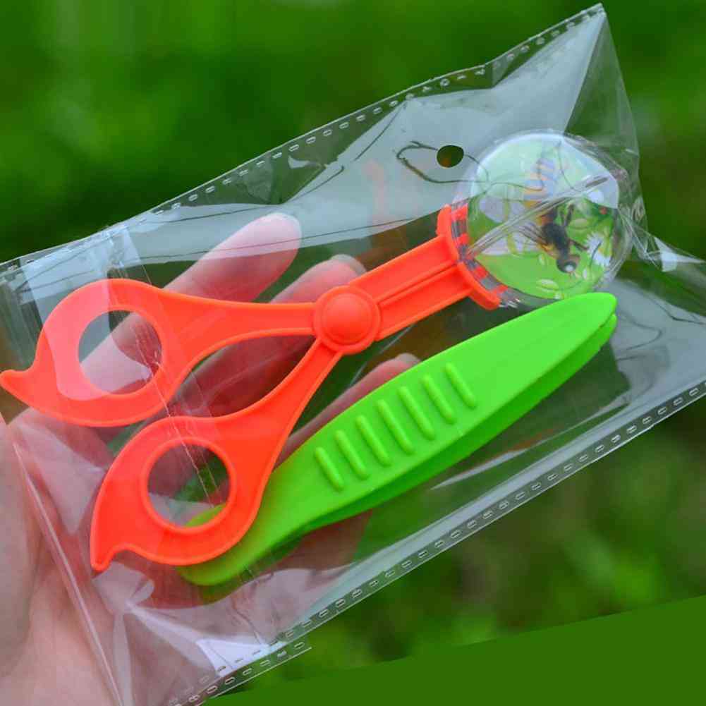 2pcs/set Bug Insect Catcher Scissors Tongs Tweezers Clamp Cleaning Tool Kids Toy (as Picture Show)