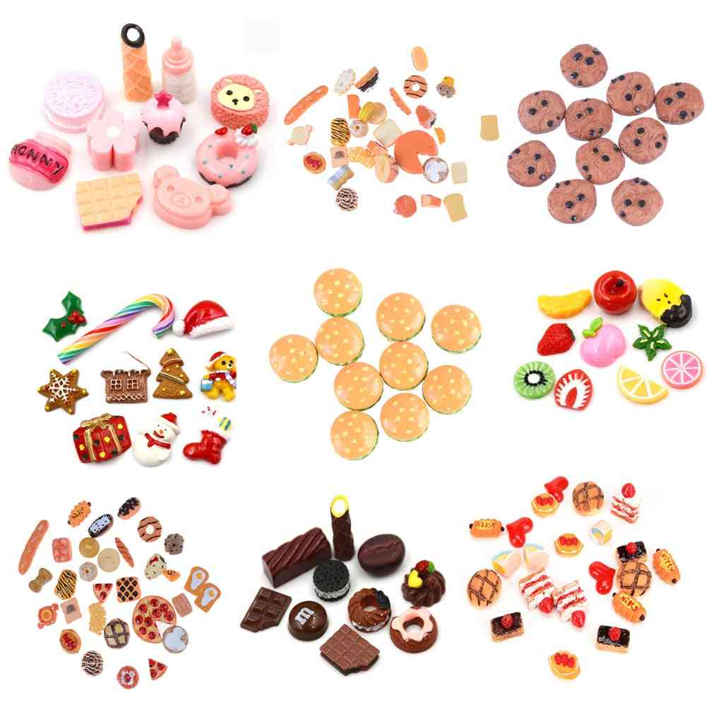 Cute Mini Food Design Play Toy- Cake, Candy ,fruit, Hamburg, Biscuit, Donuts Miniature For Dolls House Kitchen