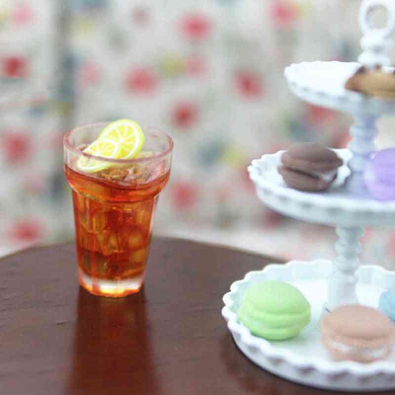 2ks 1:12 pryskyřice dollhouse mini citron mléko čaj voda pohár miniaturní dollhouse příslušenství poháry hračka mini dekorace