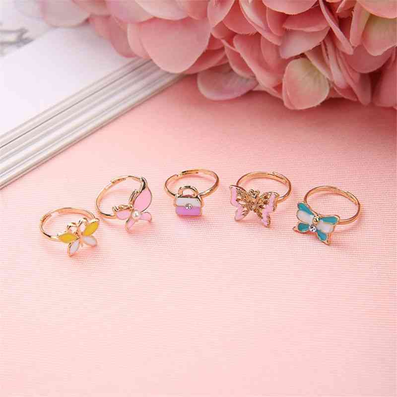 5pcs Fancy, Adjustable, Cartoon And Action Figure Rings