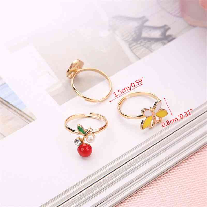 5pcs Fancy, Adjustable, Cartoon And Action Figure Rings