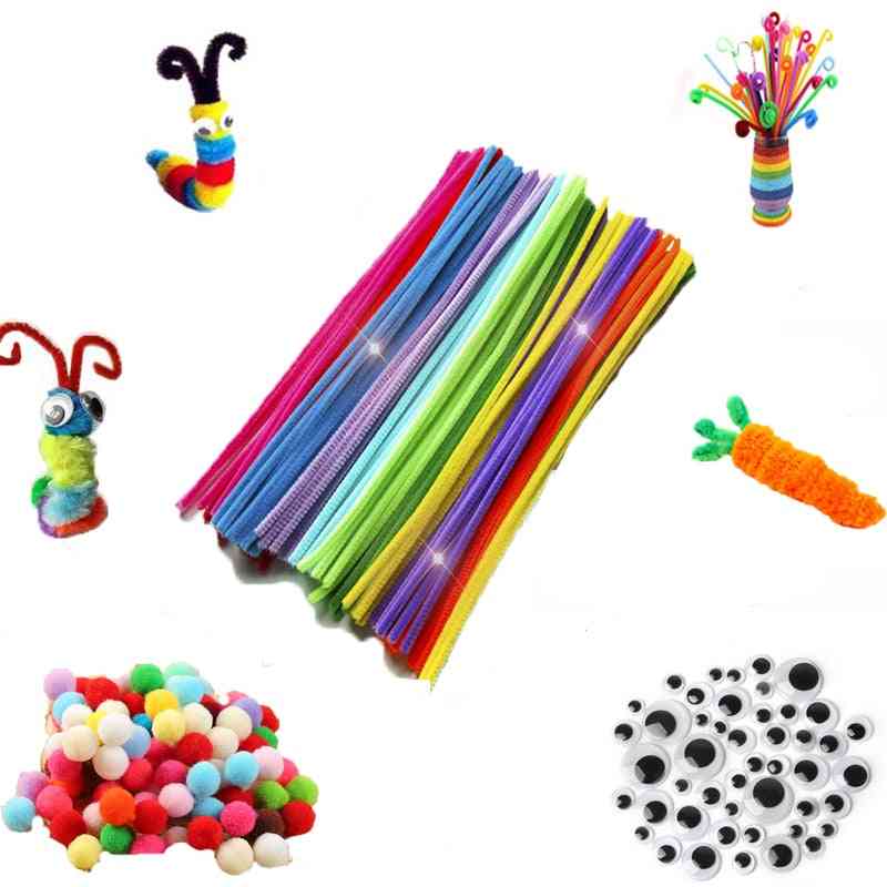 30/50/100pcs Multicolour Chenille Stems Pipe Cleaners Handmade -art Crafts Material Kids Creativity H