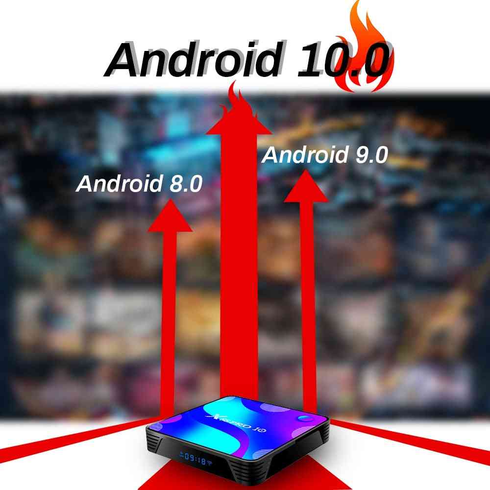 Transpeed Android 10 TV-Box, 2,4 g & 5,8 g WLAN, 32 g 64 g 128 g 4k 3D Bluetooth, TV-Receiver Media Player HDR + hohe Qualität