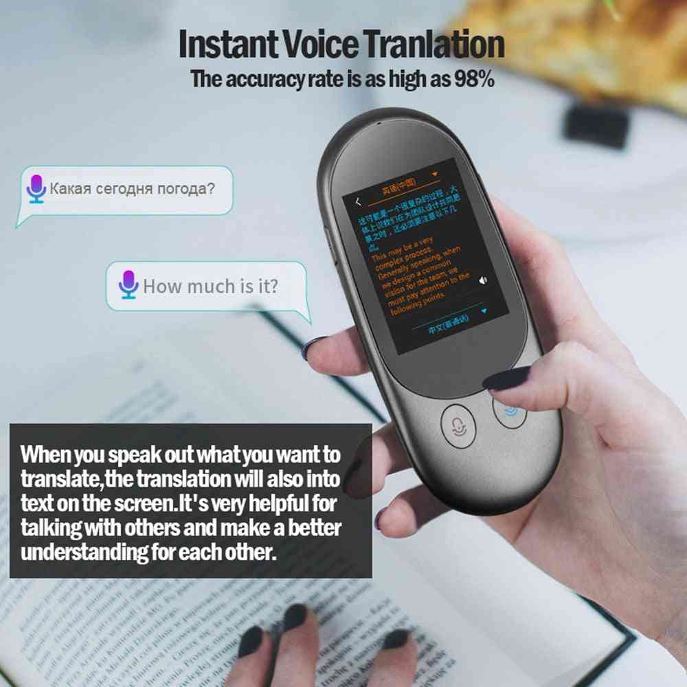 Hordozható többnyelvű hangfordítás - 2,4 hüvelykes képernyő valós idejű azonnali nyelvű fordítás