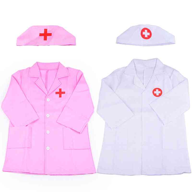 Children's Doctor, Nurse Role Play Costume- Halloween Party Coat White Robe Uniform