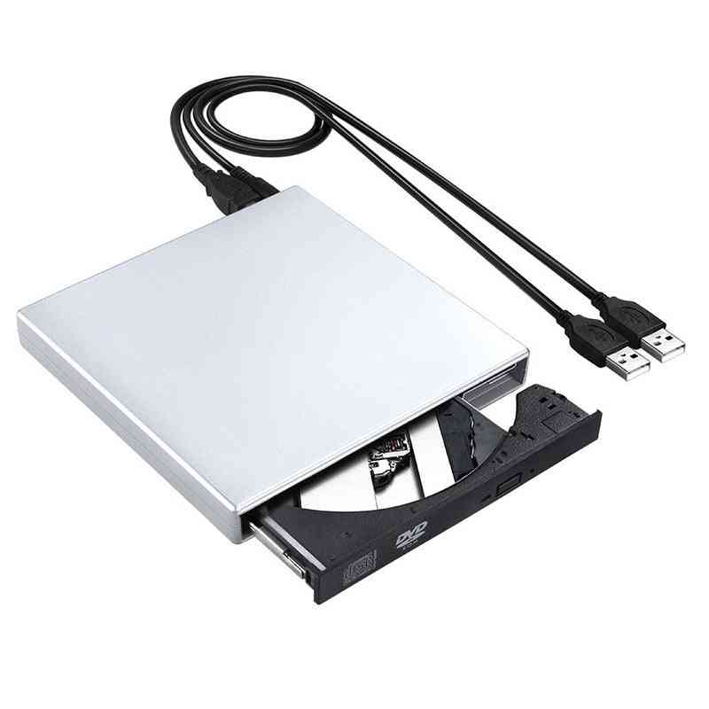 Extern optisk dvd-enhet, usb 2.0 cd rom-spelare cd-rw-brännare författare läsare inspelare portatil för bärbar dator Windows PC - svart