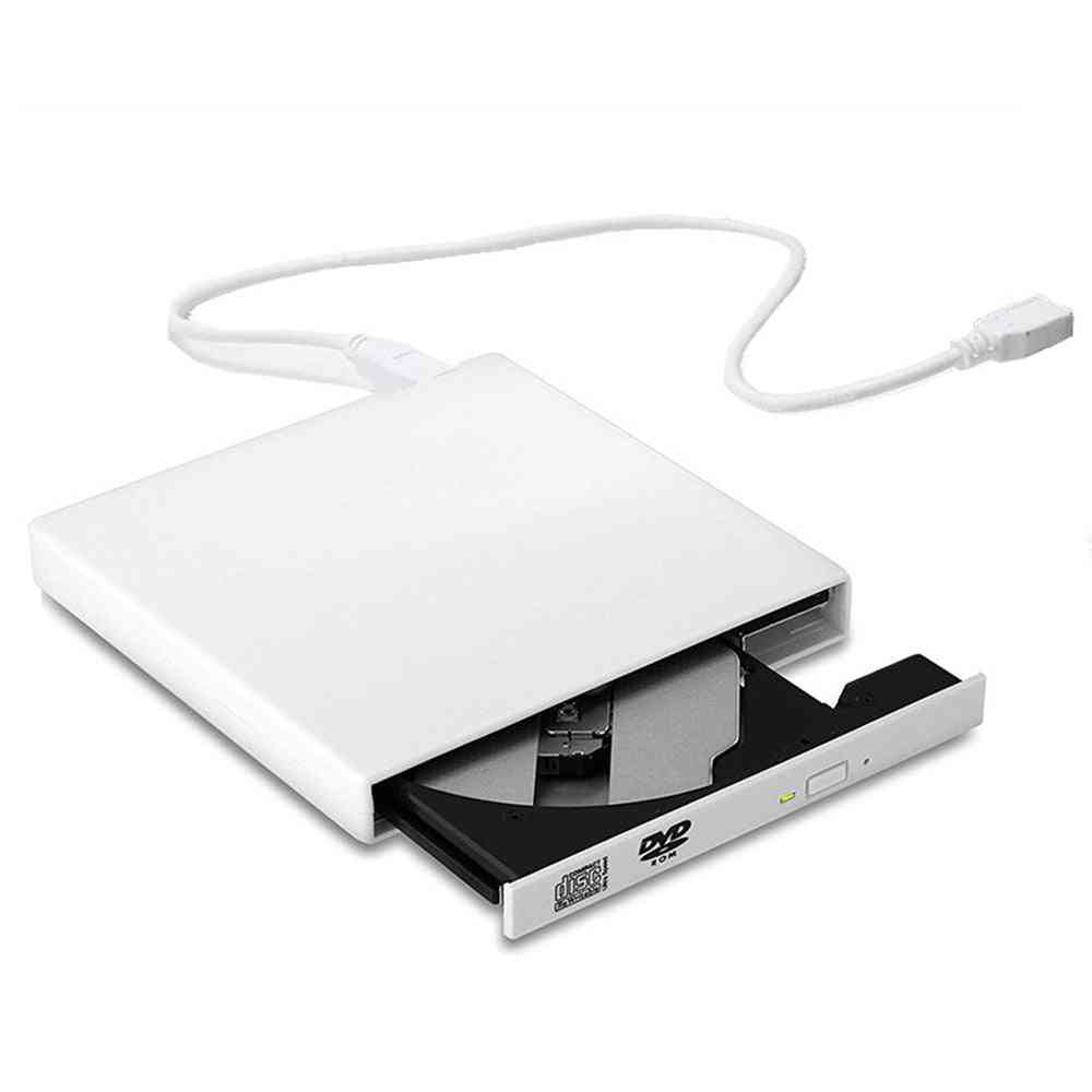 Unidade óptica externa de dvd, usb 2.0 cd rom player gravador cd-rw gravador leitor gravador portatil para laptop windows pc - preto