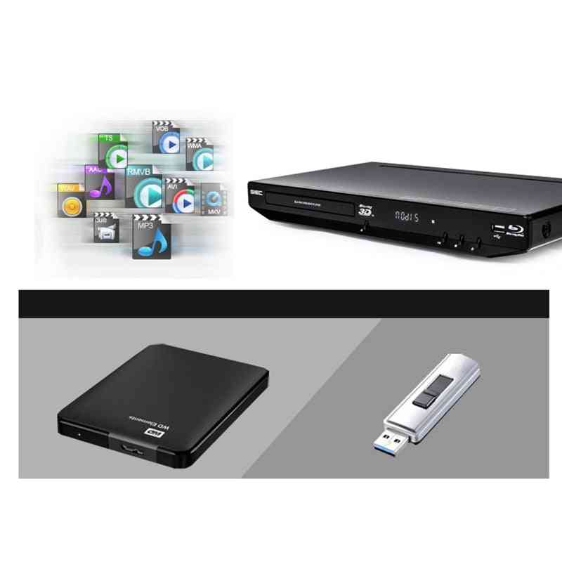 USB externí Blue Ray přenosný DVD přehrávač, HDD přehrávače Media Player