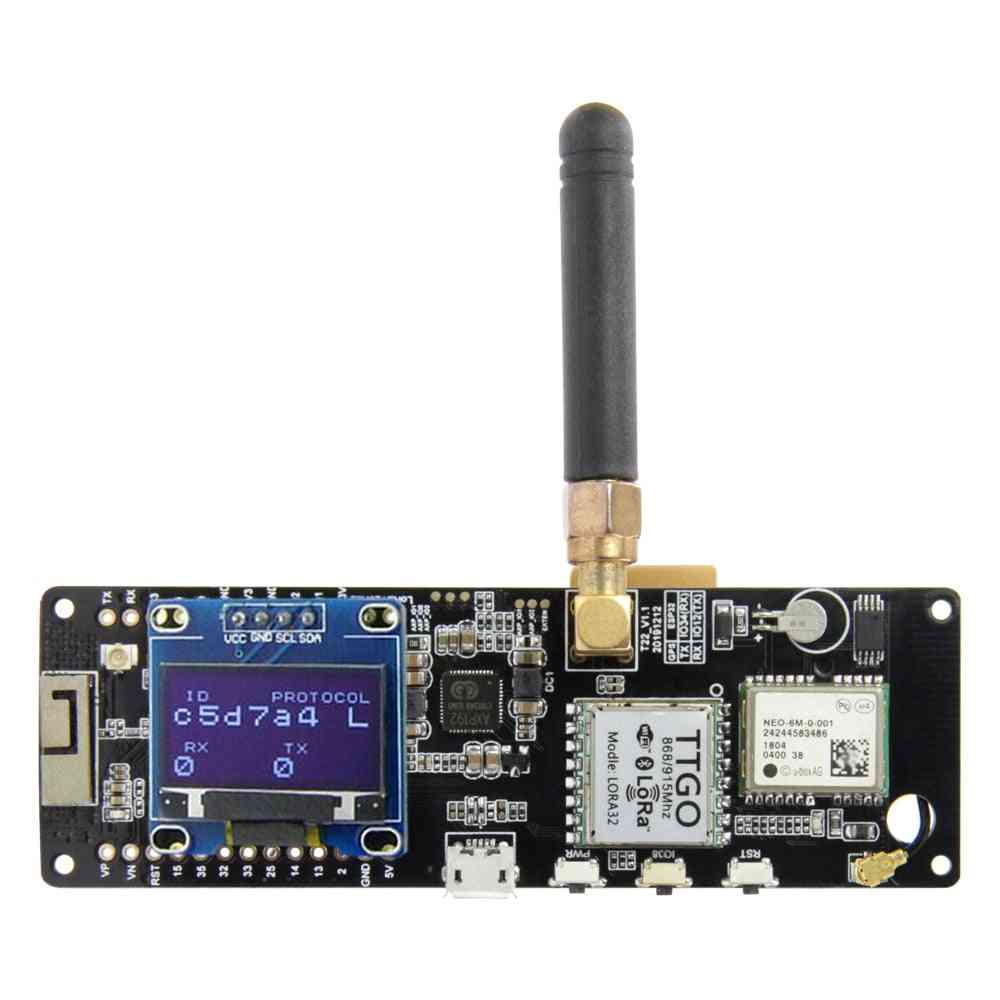 T-beam V1.1 Esp32 433/868/915/923mhz Wifi Bluetooth Module -18650 Battery Holder With Oled