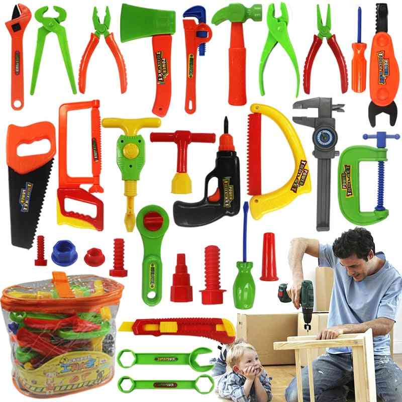 34pcs/set Toy Repair Tools- Ax Carpentry Plastic Simulation Tools For, Early Learning Educational