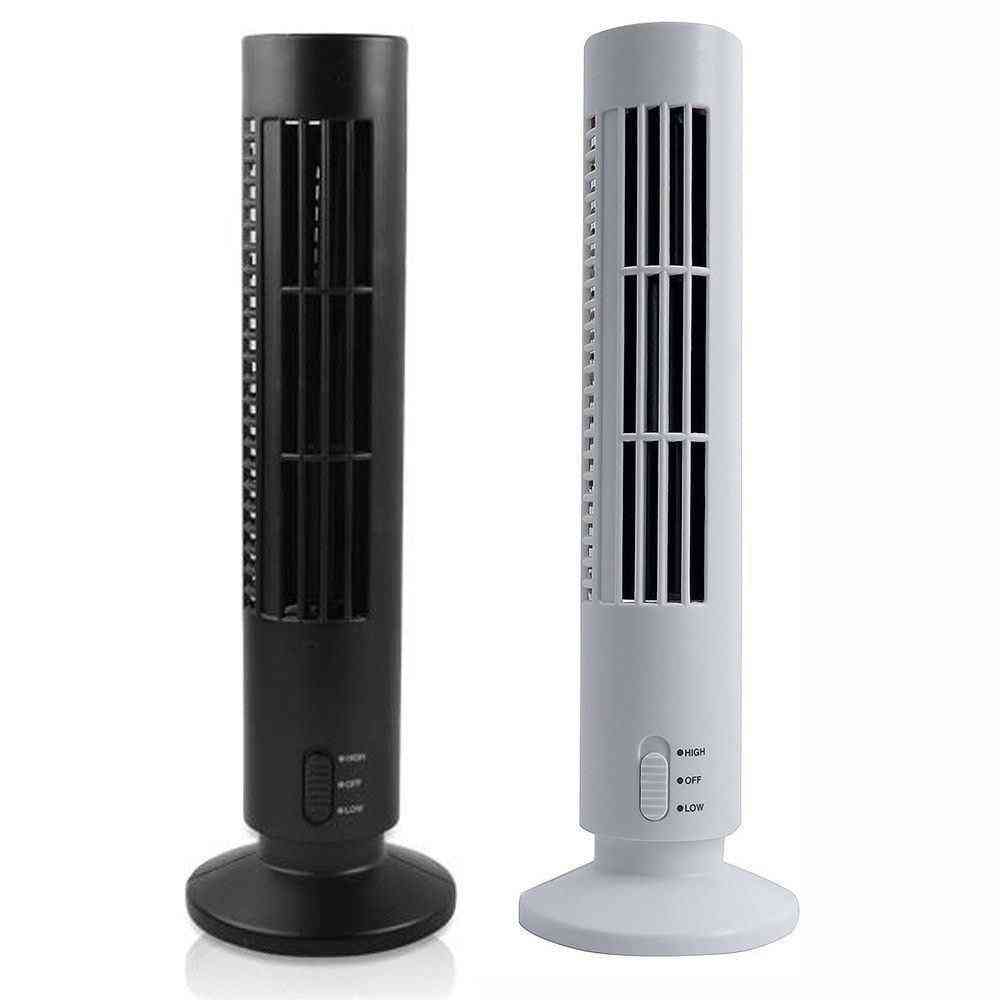Bærbar usb vertikal bladløs, mini air condition desk kjøletårnvifte for hjem / kontor - svart