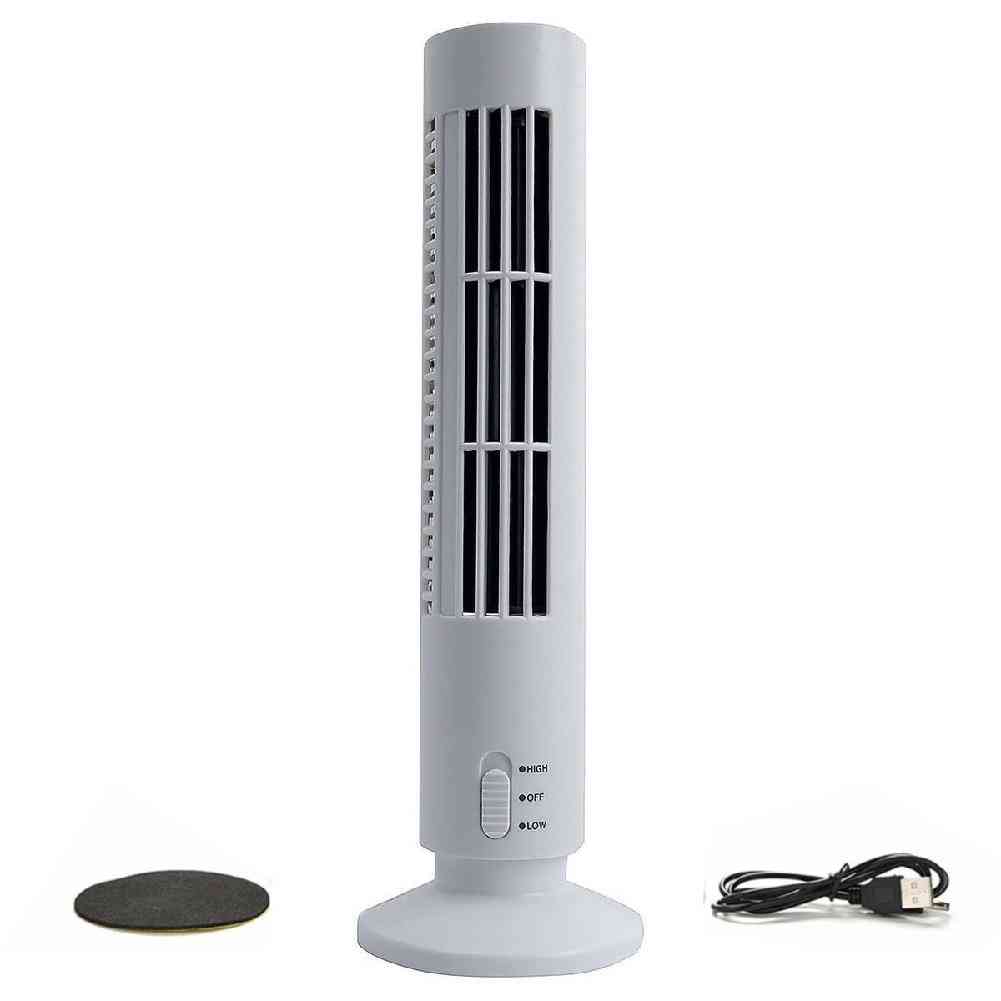 Bærbar usb vertikal bladløs, mini air condition desk kjøletårnvifte for hjem / kontor - svart