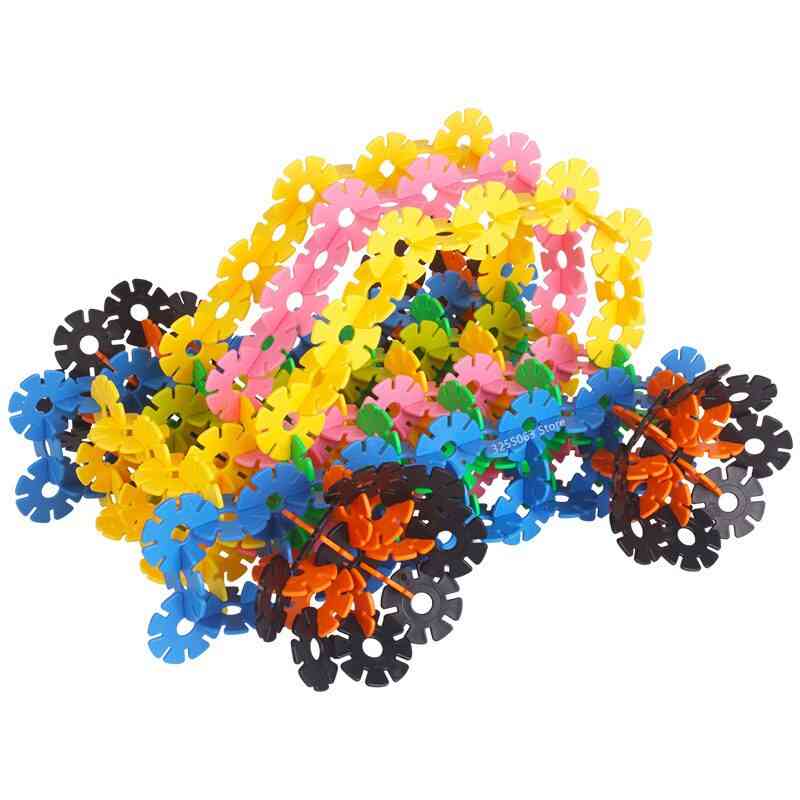 150stk / pakke flerfarget montessori snøfnugg byggesteiner leketøy - pedagogiske leker for barn (150 stk flerfarge) -
