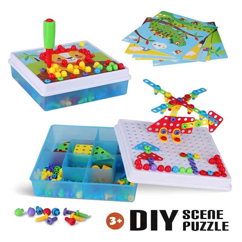 289pcs Drill Screw Group Toy Kit Nut  3d Puzzle Blocks For-educational